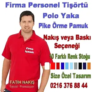 Polo Yaka Tişört Nakış Logolu Nakış logo işleme